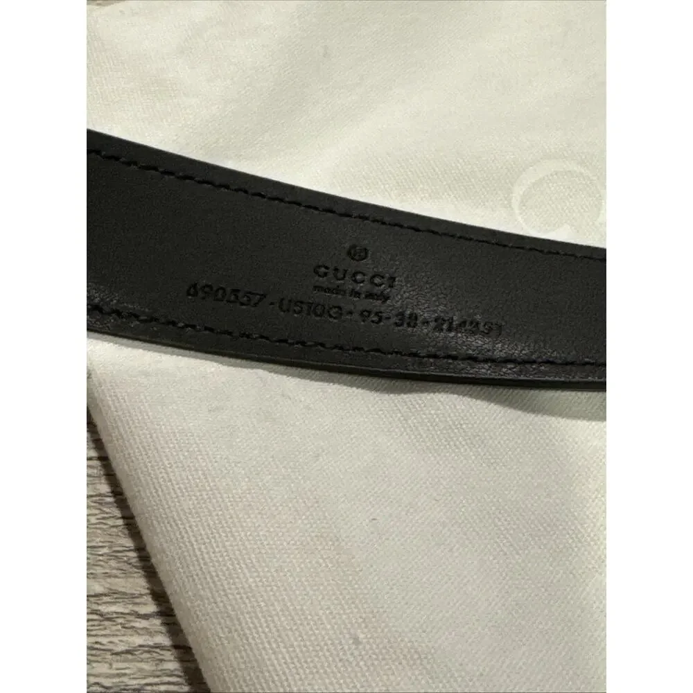 GUCCI Blondie Interlocking G leather belt Black Gold 95 / 38 - Picture 7 of 8